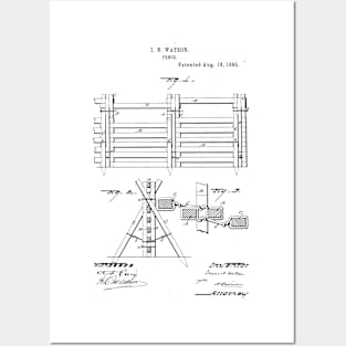 Fence Vintage Patent Hand Drawing Posters and Art